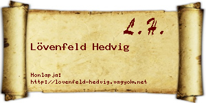 Lövenfeld Hedvig névjegykártya